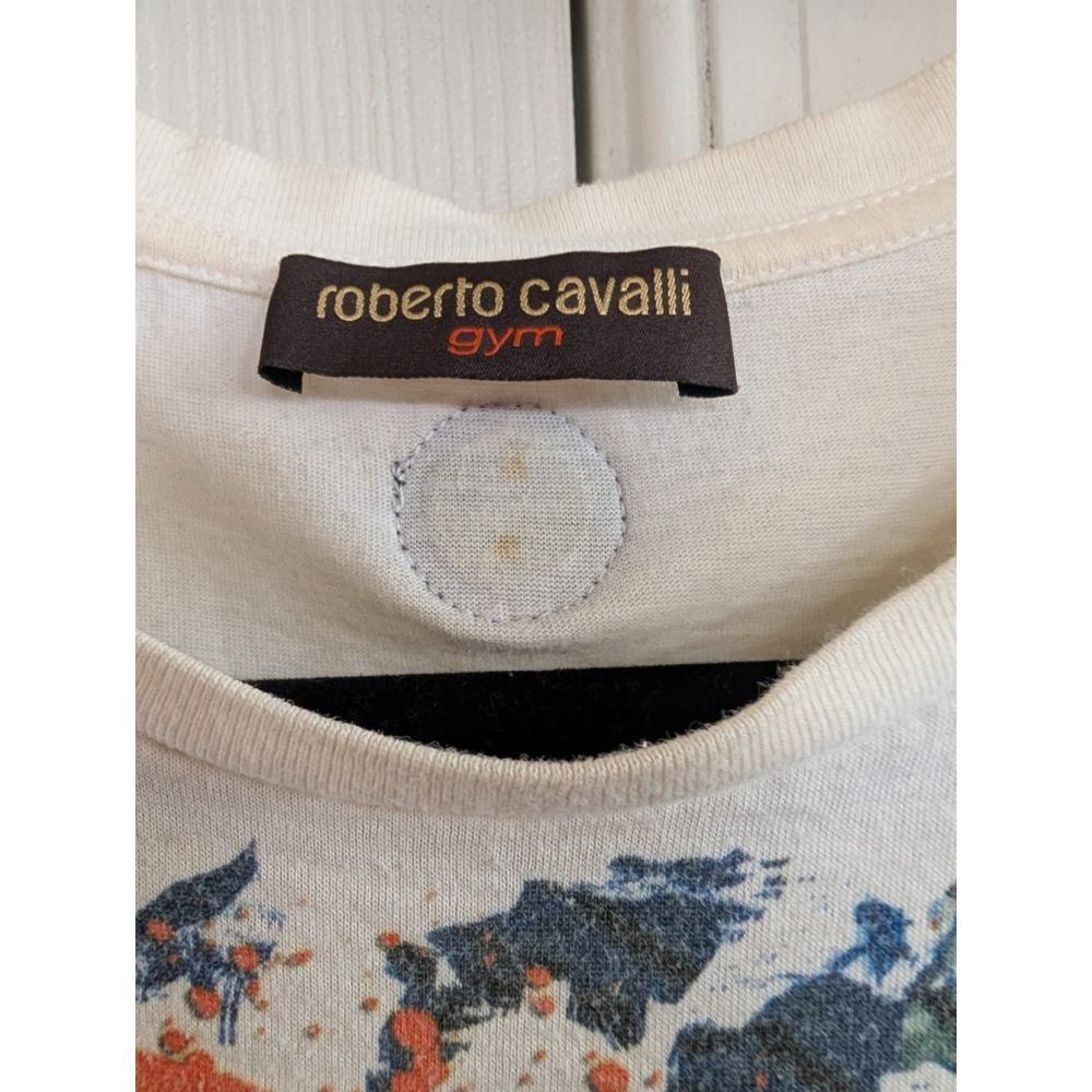 Roberto Cavalli Women Vintage Tshirt Abstract Artsy Large (46) Italy - Picture 6 of 9